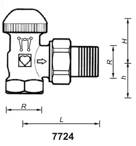 Herz Angled Thermostatic Radiator Valve 1/2" 1772491