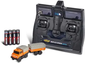 HiMoto Mercedes-Benz Unimog U406 with Trailer 1:87 Scale Remote Control Truck 2.4GHz 100% RTR Orange