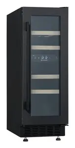 Climadiff CBU18DZBM Built-in Compressor Wine Cooler with 18 Bottles Capacity 4 Shelves Touch Control LED Display Black
