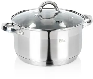 Vilde INOXCELLENT Stainless Steel Pot with Glass Lid 24 cm 5.8 L