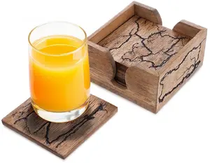 Playstation Wooden Mango Coasters in Stand 6 pcs