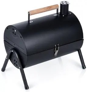 Vilde Grill węglowy stalowy z kominem podwójny ruszt przenośny 41x25x38 cm (5900670121263)