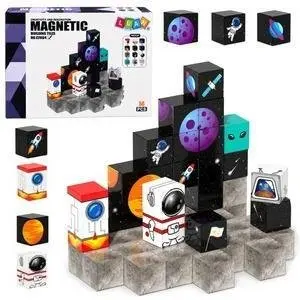 LEANToys Magnētiskie klucīši Kubi Pikseļi Kosmoss 3D 50 gab