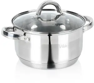 Vilde Garnek stalowy ze szklaną pokrywką INOXCELLENT 20 cm, 3,4 l (5900670107847)