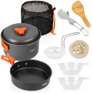 Vilde Aluminium Camping Cookware Set with Accessories 900 ml and 500 ml 10 pieces