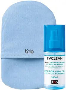 TnB TVclean Набор 2в1 жидкость для чистки экранов 200мл и перчатка для ЖК-телевизоров и ПК-мониторов