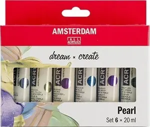 Набор акриловых красок Amsterdam Artequipment Pearl Series 6 x 20 мл жидкие мультиколор