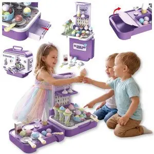TK Import TinyMini 70760 3-in-1 Saldējuma kafejnīcas čemodāna rotaļu komplekts