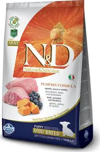 Sausā barība kucēniem Farmina Pet Foods N&D Pumpkin Jērs, ķirbis un mellenes 7 kg
