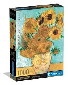 Clementoni 39966 Museum Sunflowers Jigsaw Puzzle 1000 Pieces Recommended Age 14 Years and Older