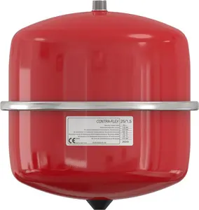 Flamco Contra Flex expansion vessel, hanging, 8 liters capacity, red color, for central heating systems, maximum pressure 3 bar