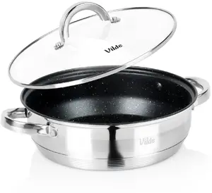 Vilde Inoxcellent 24 cm 3.1 l Granite Steel Frying Pan with Glass Lid