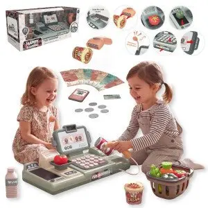 TK Import TinyMini 70820 Interaktīvā rotaļu kases aparāts ar skaņu un aksesuāriem