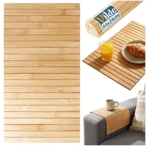 Vilde 139456 Roll-Up Bamboo Table Mat and Sofa Armrest Tray