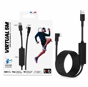 TNB VR Link Kabelis 5m USB 3.0 5Gbps 60W USB-C priekš Meta Quest 3S, 3, 2 un Pico 4