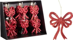 Christmas Tree toy Bow red plastic AWS001620