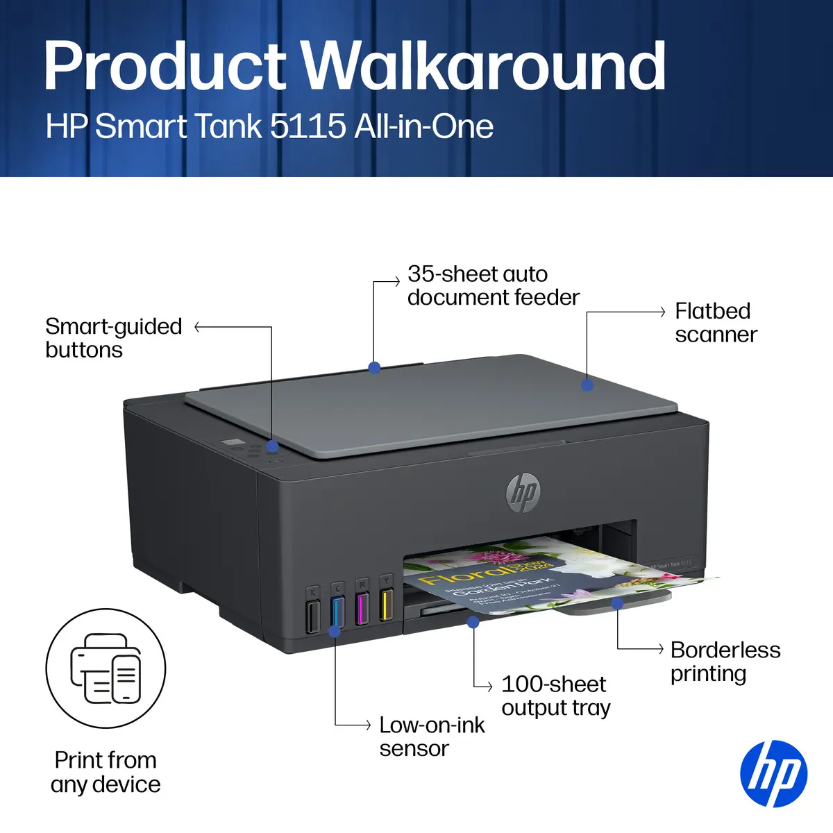 HP Smart Tank 5115 All-in-One Color Printer Photo 8