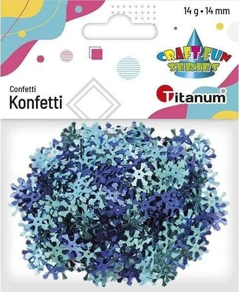 Titanum Konfeti Sniegpārslas 14mm Jūras zils