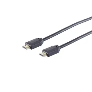 HDMI кабель S/CONN 10-40035 2 м HDMI Type A штекер/штекер позолоченные контакты HDMI 2.1 48 Гбит/с ARC 3D черный