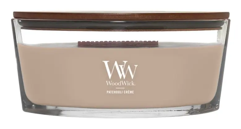 WoodWick Patchouli Creme aromātiskā svece ovālā