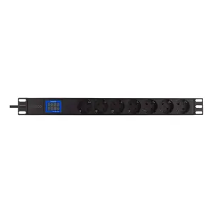 Bluewalker PowerWalker 10133010 Базовый блок распределения питания PDU 1U 7 розеток Type F C20 16А 3500Вт Кабель 2м Черный