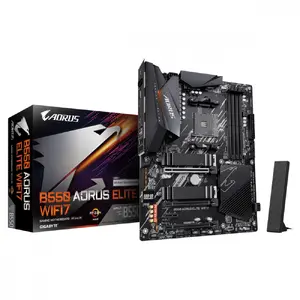 Материнская плата GIGABYTE B550 AORUS ELITE WIFI7 с сокетом AM4, чипсетом AMD B550, форм-фактором ATX, поддержкой DDR4-SDRAM до 128 ГБ и Wi-Fi 7