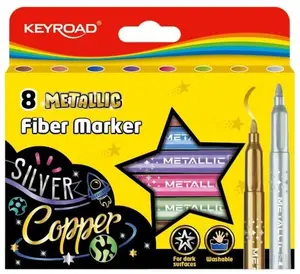 Keyroad KR972940 Metāliskie mazgājamie flomāsteri 8 gabali dažādas krāsas