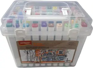 Keyroad KR990263 Double-Sided Markers 60 Pieces Plastic Box Mixed Colors