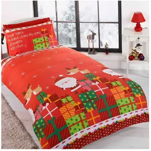 Eurofirany Christmas Bed Linen Drogi Święty Mikołaju Single Set