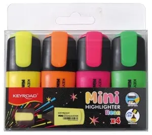 Keyroad Neon Highlighters KR973626 Pack of 4 Assorted Colors