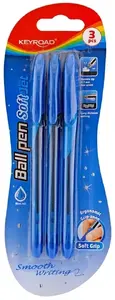 Keyroad Classic Ballpoint Pen, 0.7 mm, Blue, 3 Pieces