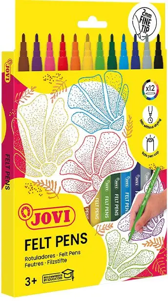 JOVI 1912 Astoņu krāsu plānie flomāsteri