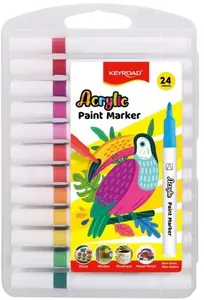 Keyroad KR973656 Acrylic Markers Set, 24 Pieces, Assorted Colors