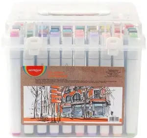 Keyroad KR990264 Double-Sided Markers 80 Pieces Plastic Box Mixed Colors