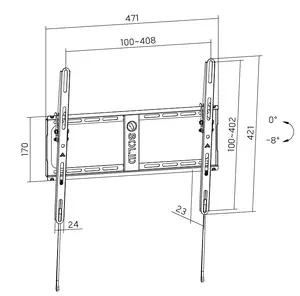 Universal TV Wall Mount ONE FOR ALL SOLID TILT WM4425 for 32 to 70 inch screens VESA up to 400x400 with 8° tilt adjustment and 60 kg load capacity