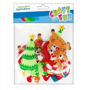 Craft with Fun Felt Reindeer Christmas Decorations with Adhesive 12 Pieces