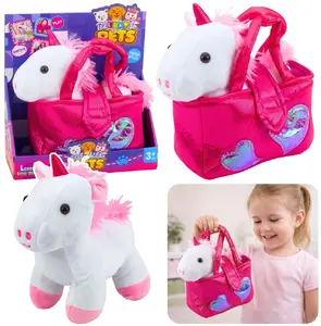 LEANToys Plush Soft Toy Unicorn in a Handbag White
