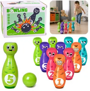 LEANToys 31116 Bērnu izglītojošs boulinga spēles komplekts ar smaidiņiem 10 gabali