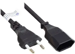 Alcasa P0300-S020 Strāvas Kabelis Melns 2 m C tipa Spraudnis 250V 2.5A