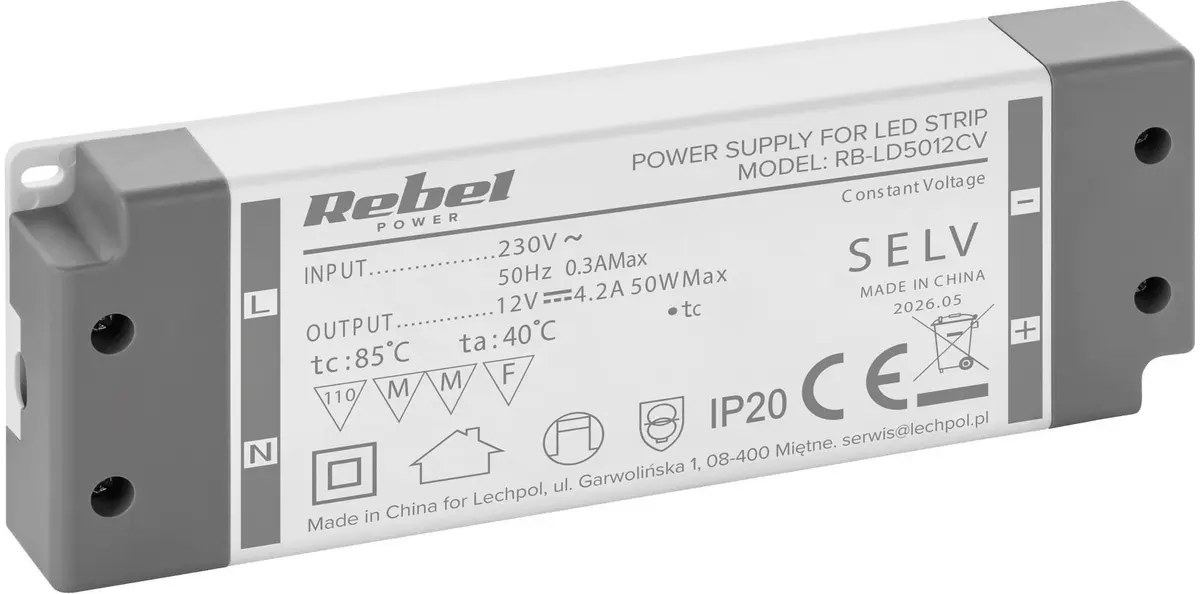 Rebel RB-LD5012CV LED barošanas bloks 12V
