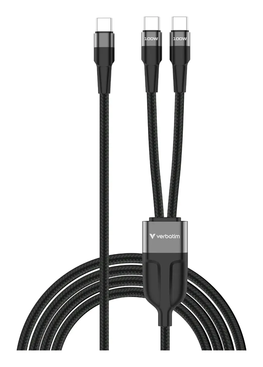 VERBATIM Sync & Charge USB-C to Dual USB-C Cable 30279 Photo 2