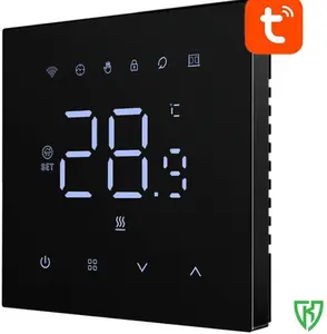 Meross Smart Thermostat for Water Underfloor Heating Valves 3A Wi-Fi Black Compatible with TUYA and Smart Life