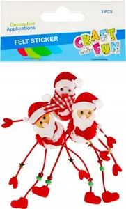 Craft with Fun Santa Claus Felt Decoration CFBN291 3 pieces