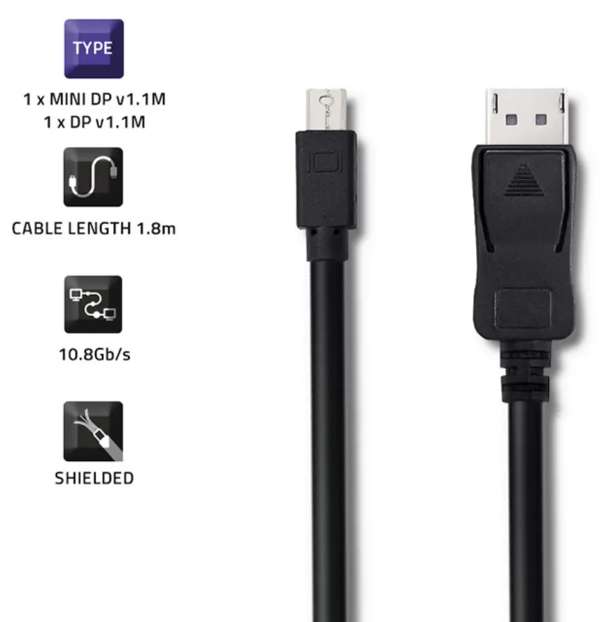 Qoltec 50434 Mini DisplayPort uz DisplayPort kabelis Photo 2