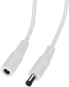 Opti DC Power Extension Cable 2.1/5.5 mm Plug to Socket 2m White