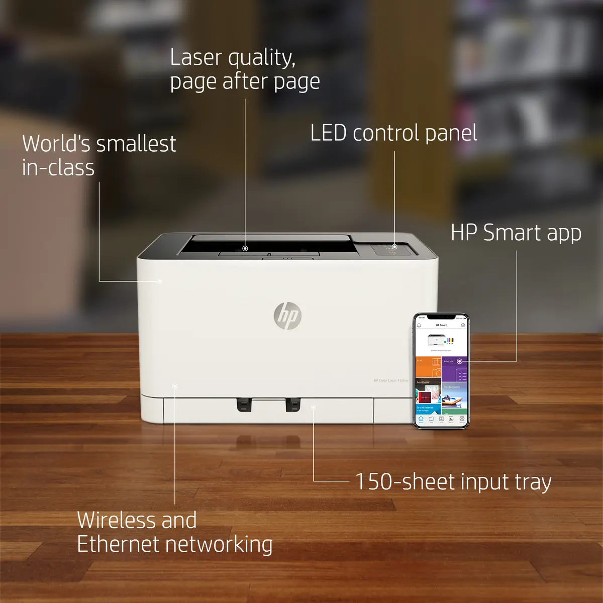 HP Color Laser 150nw Беспроводной цветной принтер Photo 3