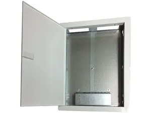 Мультимедийный шкаф Alantec FOOM-I-500-P скрытого монтажа с перфорированной дверцей, розеткой и 14 портами Keystone