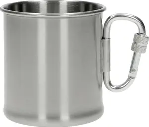 Mil-Tec Camping Mug with Carabiner 250 ml Silver