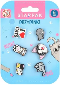 Starpak Przypinki Kotki 6szt EDUKAMP (5907414800309)