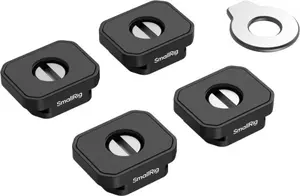 SmallRig Mount Plate with Cold Shoe Mount Black Grey ABS Aluminium Iron PC Silicone 4-Piece Set